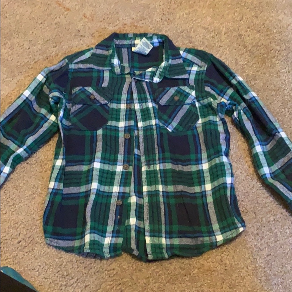 Boys flannel button up long sleeve